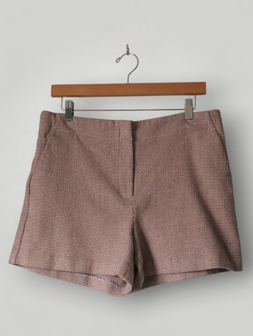 LOFT Womens 8 Tweed Trouser Shorts Coral Gray Lined Tailored Dress Shorts Career - Picture 2 of 9